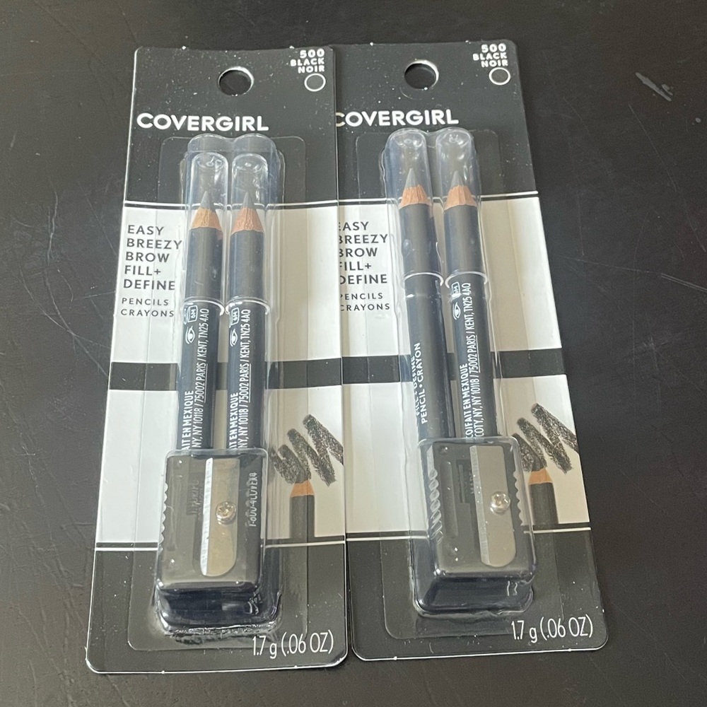 COVERGIRL Easy Breezy Brow Fill + Define Pencil Duo in Black (2 Packs)